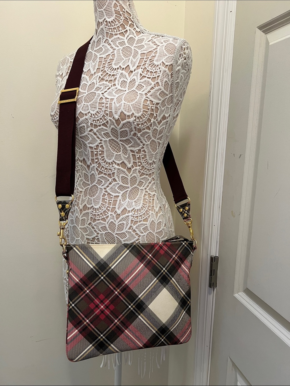 Vivienne Westwood Tartan Plaid PVC Crossbody Bag - Picture 11 of 14